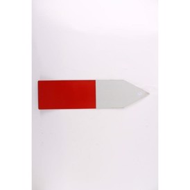 Skilt, DK, minepil, alu, rød/hvid